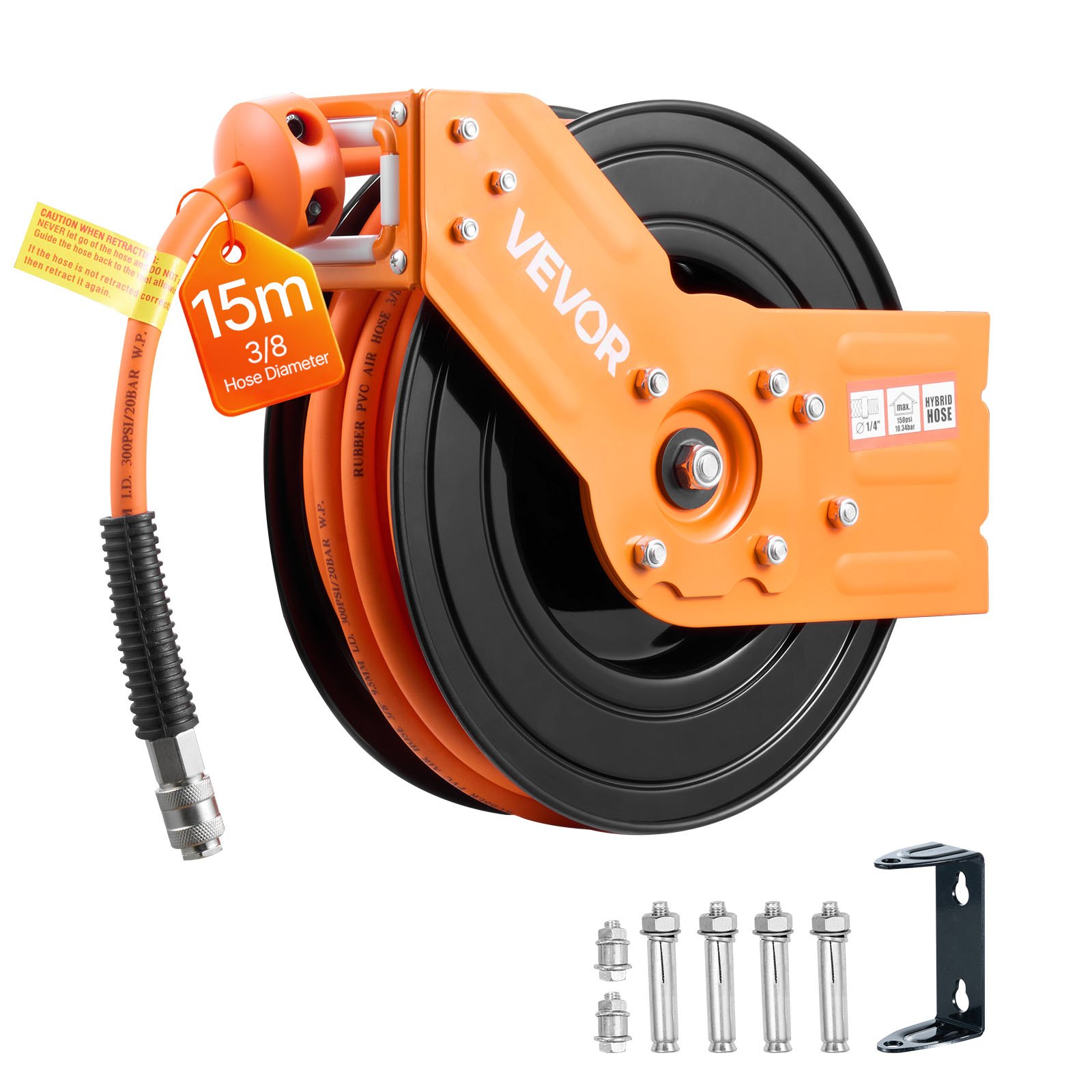 VEVOR Αυτόματο Ρετράκτορας Αέρος 15m x 9.5mm VEVOR Αυτόματο Ρετράκτορας Αέρος 15m x 9.5mm