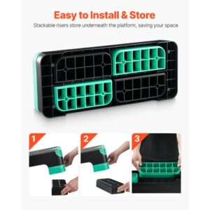 VEVOR Ρυθμιζόμενη Πλατφόρμα Αερόβιας Άσκησης με 4 Ανυψωτές Πράσινη KSNJSTBLS271IOU9K001V0 - Image 4