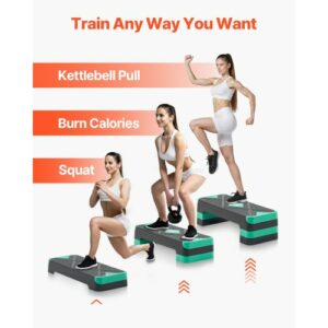 VEVOR Ρυθμιζόμενη Πλατφόρμα Αερόβιας Άσκησης με 4 Ανυψωτές Πράσινη KSNJSTBLS271IOU9K001V0 - Image 5