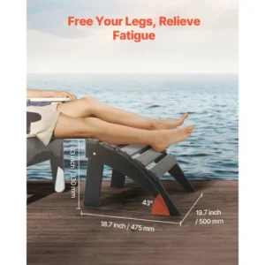 VEVOR Πτυσσόμενο Υποπόδιο Adirondack HDPE Μαύρο KZDADLDKTTBPJARZTV0 - Image 4