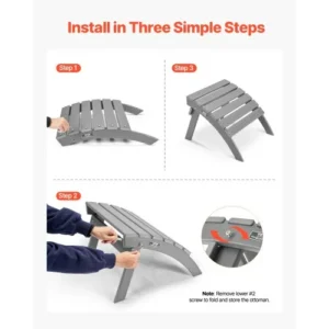 VEVOR Πτυσσόμενο Υποπόδιο HDPE Γκρι KZDADLDKTTBPQPLYBV0 - Image 3