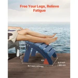 VEVOR Σετ 2 Υποπόδια Adirondack HDPE Μπλε KZDADLDKTTQP1RT1QV0 - Image 4