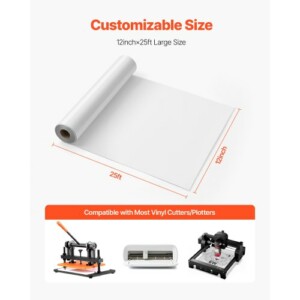 VEVOR Γυαλιστερό Λευκό Θερμοκολλητικό Βινύλιο 304.8 x 7260mm KZMJC12INCH2WRGJM001V0 - Image 5
