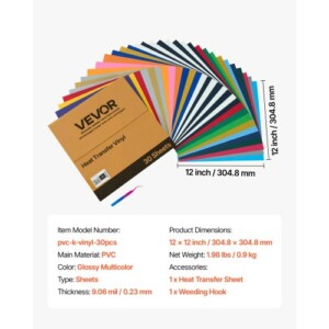 VEVOR Πλήρες Πακέτο Θερμομεταφερόμενου Βινυλίου HTV 30 Τεμαχίων KZMPC12INCH1RTMH8001V0 - Image 6
