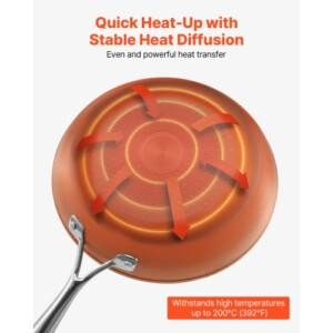 VEVOR Σετ Τηγανιών Αλουμινίου 3τμχ με Χειρολαβή - Γκρι Θερμασμένο LCGSJTTCTC81TK7PX001V0 - Image 4