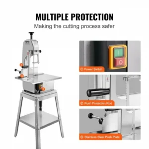 VEVOR 850W Επαγγελματικό Ηλεκτρικό Πριόνι Κρέατος & Οστών από Ανοξείδωτο Ατσάλι  LDSJRJ850WL0LAGK4V2 - Image 5