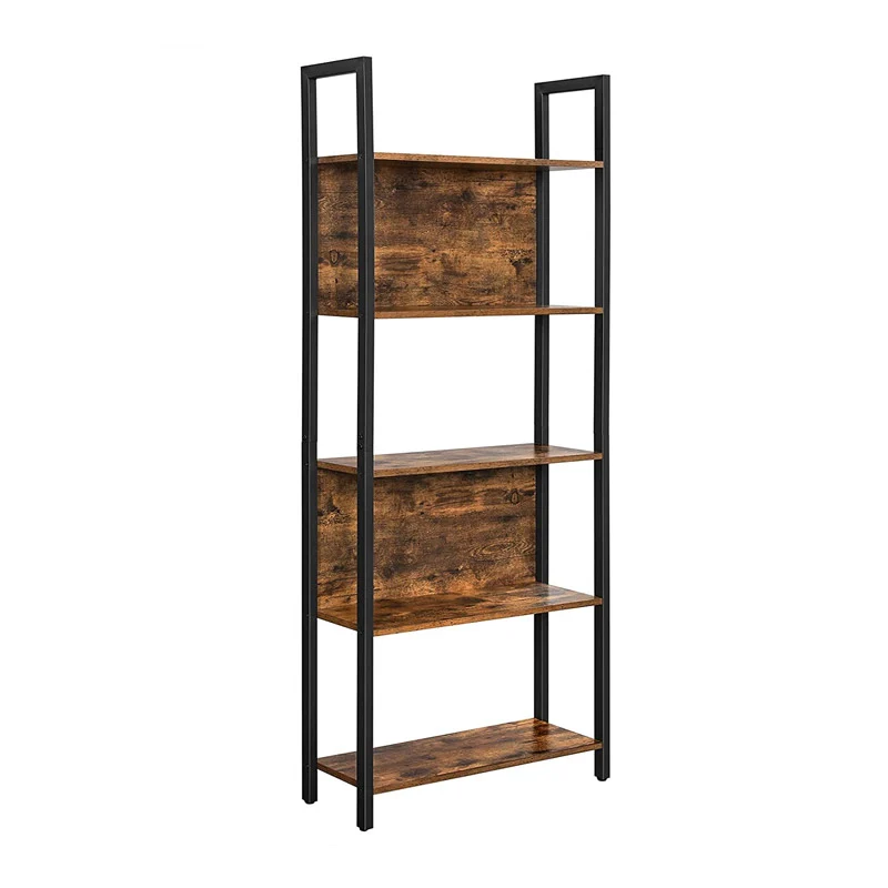Μεταλλική Βιβλιοθήκη με 5 Ξύλινα Ράφια 62 x 24 x 165 cm VASAGLE LLS025B01V1 Μεταλλική Βιβλιοθήκη με 5 Ξύλινα Ράφια 62 x 24 x 165 cm VASAGLE LLS025B01V1