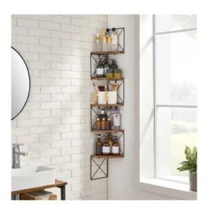 Γωνιακή Ξύλινη/Μεταλλική Ραφιέρα με 5 Ράφια 20 x 20 x 127.5 cm VASAGLE LLS851B01 - Image 4