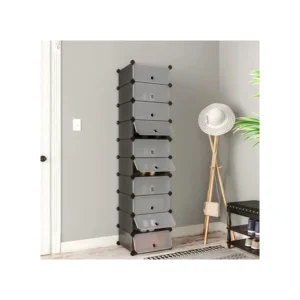 Stand Αποθήκευσης Παπουτσιών 48 x 36 x 173 cm Χρώματος Μαύρο Songmics LPC10HV1 - Image 3