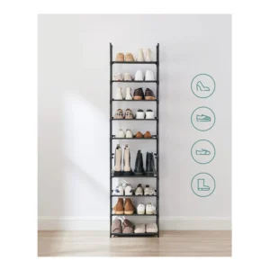 Μεταλλική Παπουτσοθήκη με 10 Υφασμάτινα Ράφια 33 x 33 x 173 cm Songmics LSR110B02 - Image 3