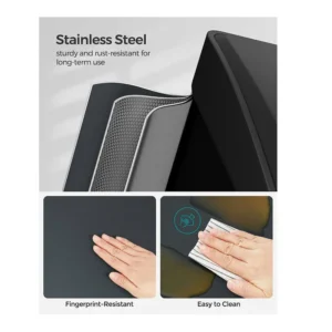 Μεταλλικός Τριπλός Κάδος Απορριμμάτων από Ανοξείδωτο Ατσάλι με 3 Πεντάλ 24 Lt Χρώματος Σκούρο Γκρι Songmics LTB24GS - Image 2