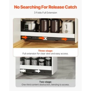 VEVOR Συρόμενοι Οδηγοί Συρταριών 16" Υποσκαφής για Ντουλάπια Σκάλας, Φορτίο 260 Λίβρες LTJHG16YC260XCXUUV0 - Image 4