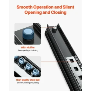 VEVOR Συρόμενοι Οδηγοί Συρταριών 16" Υποσκαφής για Ντουλάπια Σκάλας, Φορτίο 260 Λίβρες LTJHG16YC260XCXUUV0 - Image 5