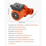 VEVOR Αντλία Κυκλοφορίας από Χυτοσίδηρο LPS32-8S/180, 3/8 HP, 220-240V, 110 LPM, Ρυθμιζόμενη Ταχύτητα, Αθόρυβη Λειτουργία για Θέρμανση Οικίας LWKBZPBB110LBCEU2001V2 - Image 6