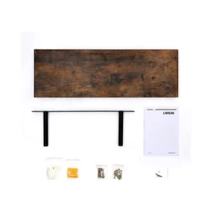 Επιτοίχιο Ξύλινο Ράφι 60 x 20 x 3.8 cm Χρώματος Καφέ VASAGLE LWS26BX - Image 2