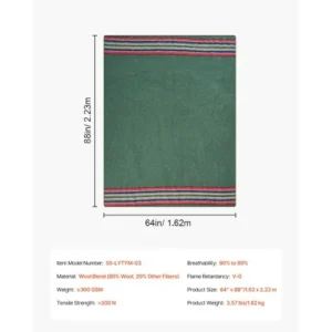 VEVOR Μάλλινη Κουβέρτα Κάμπινγκ 64" x 88" Ζεστή για Κάμπινγκ, Πεζοπορία, Ταξίδια LYTWLYMHFPP3SJS97V0 - Image 6