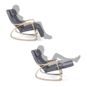 Ξύλινη Κουνιστή Πολυθρόνα με Ρυθμιζόμενο Υποπόδιο 67 x 91 x 115 cm Songmics LYY11G - Image 3