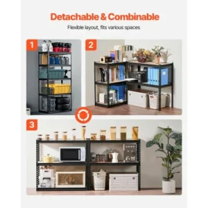 VEVOR Ράφια Αποθήκευσης 5 Επιπέδων 16" Β x 36" Π x 71.4" Υ για Γκαράζ MDBSXHJ163676V4VPV0 - Image 4