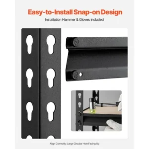 VEVOR Ράφια Αποθήκευσης 5 Επιπέδων 16" Β x 36" Π x 71.4" Υ για Γκαράζ MDBSXHJ163676V4VPV0 - Image 5