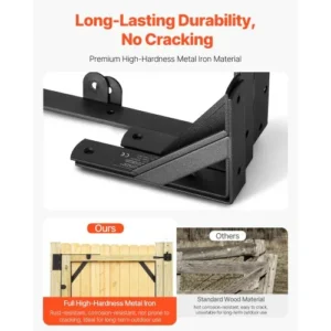 VEVOR Σιδερένιο Μαύρο Κιτ Στήριξης Πύλης με Γωνιακό Βραχίονα και Αντι-Κάμψης MKZJXXK7ZX1JHNG46V0 - Image 3
