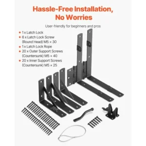 VEVOR Σιδερένιο Μαύρο Κιτ Στήριξης Πύλης με Γωνιακό Βραχίονα και Αντι-Κάμψης MKZJXXK7ZX1JHNG46V0 - Image 5