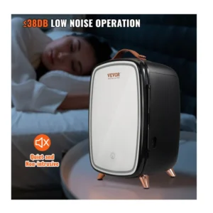 Mini Ηλεκτρικό Ψυγείο Καλλυντικών 6 Lt Ψύξης και Θέρμανσης με Καθρέπτη Μακιγιάζ Χρώματος Μαύρο VEVOR MNBXHSZJMBB6LMOFZV2 - Image 5