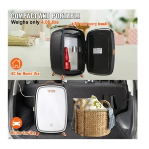 Mini Ηλεκτρικό Ψυγείο Καλλυντικών 6 Lt Ψύξης και Θέρμανσης με Καθρέπτη Μακιγιάζ Χρώματος Μαύρο VEVOR MNBXHSZJMBB6LMOFZV2 - Image 7