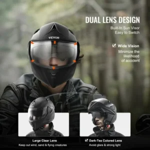 VEVOR Ακάλυπτο Κράνος Μοτοσυκλέτας Μοτοκρός με Ενσωματωμένη Επικοινωνία Bluetooth MTCJMKOZBLMHYTES9V0 - Image 3