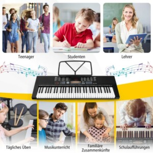 Costway Ηλεκτρονικό Πιάνο-Πληκτρολόγιο 61 Πλήκτρων με 300 Ήχους