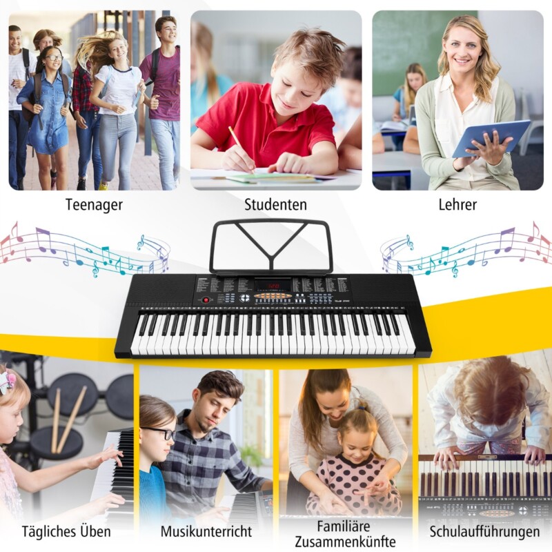 Costway Ηλεκτρονικό Πιάνο-Πληκτρολόγιο 61 Πλήκτρων με 300 Ήχους