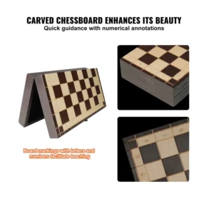 Μαγνητικό Ξύλινο Σκάκι με 34 Πιόνια 29 x 29 x 7 cm VEVOR MZGJXQ12YCSSTUH2IV0 - Image 4