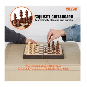 Μαγνητικό Ξύλινο Σκάκι με 34 Πιόνια 29 x 29 x 7 cm VEVOR MZGJXQ12YCSSTUH2IV0 - Image 6