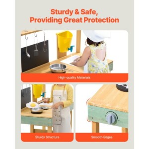 VEVOR Ξύλινη Εξωτερική Κουζίνα Παιχνιδιού για Παιδιά της VEVOR NJCFJDK30INCJRL7DV0 - Image 5