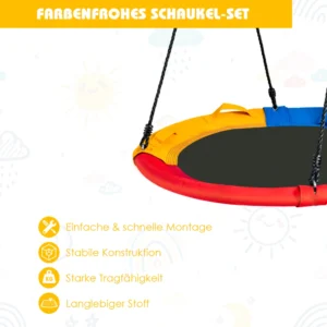 Costway  Πολύχρωμη Κούνια Δέντρου για Παιδιά - Διάμετρος 100cm, Ρυθμιζόμενα Σχοινιά & Μαξιλάρια Ασφαλείας NP11660CL - Image 4