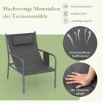 Costway  Σετ Μπιστρό 3 Τεμαχίων με Εργονομικές Καρέκλες και Τραπέζι για Απόλυτη Άνεση NP11688GR - Image 3