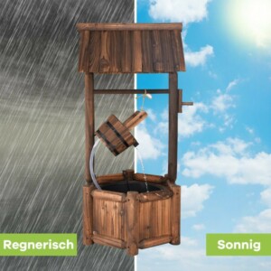 Costway  Ξύλινο Διακοσμητικό Σιντριβάνι Ευχών με Αντλία για Κήπο ή Βεράντα OP3551DE - Image 3