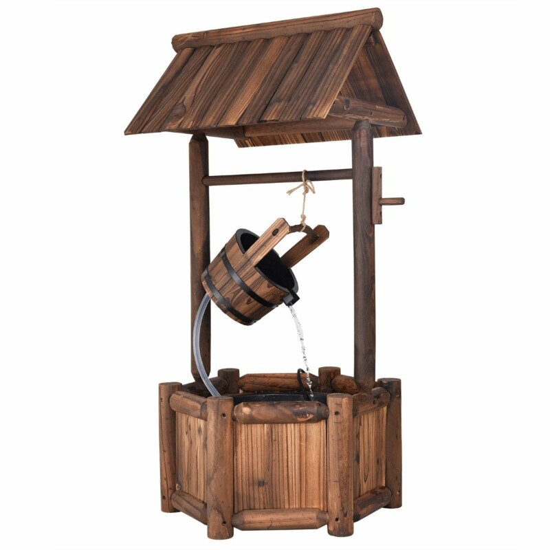 Costway  Ξύλινο Διακοσμητικό Σιντριβάνι Ευχών με Αντλία για Κήπο ή Βεράντα OP3551DE