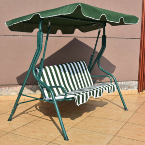 Costway  Κούνια Κήπου 3 Θέσεων με Σκίαστρο Πράσινη 172 x 154 x 110 εκ. OP70491GN - Image 3