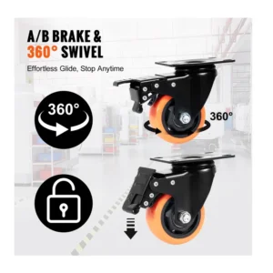 Σετ Περιστρεφόμενα Ροδάκια Βαρέως Τύπου για Έπιπλα 452 Kg 4 τμχ VEVOR PBJLCSJAZ4J27UKMWV0 - Image 4