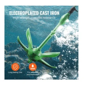 Πτυσσόμενη Άγκυρα για Κανό Καγιάκ από Χυτοσίδηρο 1.5 Kg με Σχοινί και Σημαδούρα VEVOR PHTMYJTPSG35NCT7KV0 - Image 4