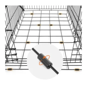 Αναδιπλούμενο Μεταλλικό Κλουβί Σκύλου με 2 Πόρτες 92.5 x 57.5 x 64 cm Feandrea PPD36BK - Image 2