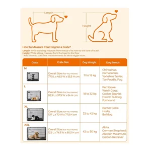 Αναδιπλούμενο Μεταλλικό Κλουβί Σκύλου με 2 Πόρτες 122 x 74.5 x 80.5 cm Feandrea PPD48H - Image 8