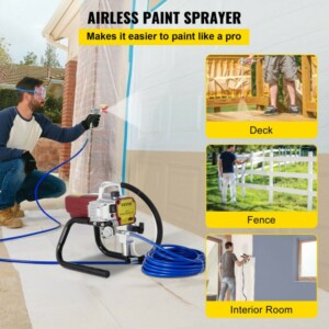 VEVOR Ηλεκτρικό Airless Sprayer Χρώματος 1500W με Ρυθμιζόμενη Πίεση 22Mpa και Σωλήνα 15m για Τοίχους & Οροφές/Ξύλο & Μέταλλο PTJ1500WGYWQPTJ01V2 - Image 2