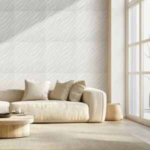 VEVOR Πάνελ Τοίχου 3D 12-Τεμαχίων 50x50cm PVC 32τ.π. Κυματιστό Ματ Λευκό PVC3DQBXDYSJMJDM0V0 - Image 7