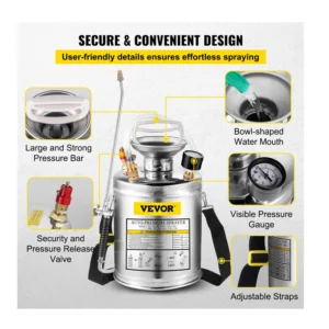 Ψεκαστήρας Χειρός Πίεσης από Ανοξείδωτο Ατσάλι 4 Lt VEVOR PWQBXG4L000000001V0 - Image 4