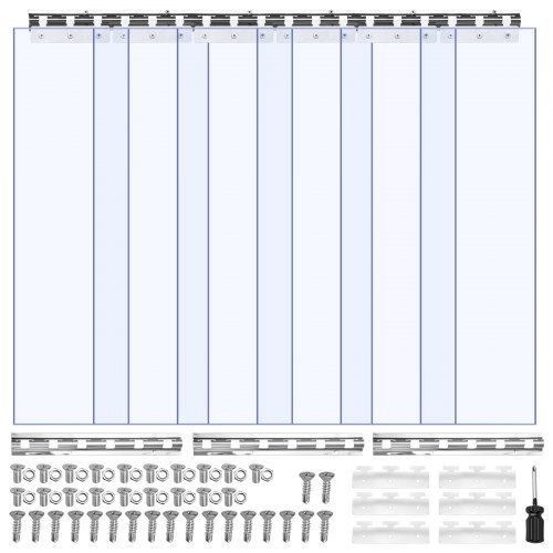 VEVOR Διαφανείς Κουρτίνες PVC 2.1μ x 0.9μ για Θερμομόνωση και Ψυκτικούς Χώρους PZPVCML3684IYI4EF001V0