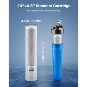 VEVOR Ανταλλακτικό Φίλτρο Νερού Ολόκληρου Σπιτιού 4.5"x20" CTO Άνθρακα (Συσκευασία 2 τεμαχίων) QWSGLQLXCTOGKCMIB001V0 - Image 3