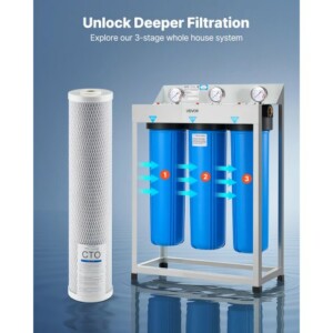 VEVOR Ανταλλακτικό Φίλτρο Νερού Ολόκληρου Σπιτιού 4.5"x20" CTO Άνθρακα (Συσκευασία 2 τεμαχίων) QWSGLQLXCTOGKCMIB001V0 - Image 5
