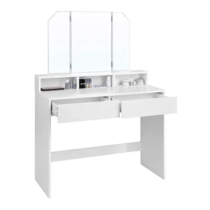 Ξύλινο Μπουντουάρ με Πτυσσόμενο Καθρέπτη 100 x 40 x 142 cm VASAGLE RDT115W01 - Image 2