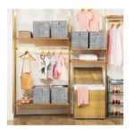 Σετ Πτυσσόμενα Υφασμάτινα Κουτιά Αποθήκευσης 30 x 30 x 30 cm 6 τμχ Χρώματος Γκρι Songmics RFB02LG-3 - Image 3